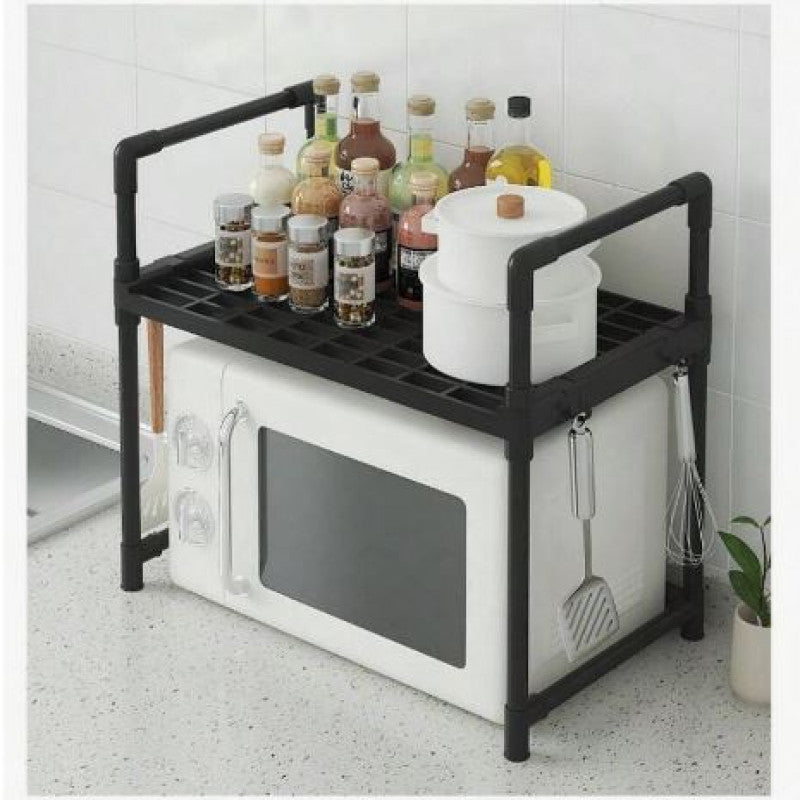 2-Tier Microwave Oven Storage Rack – Space-Saving Kitchen Organizer