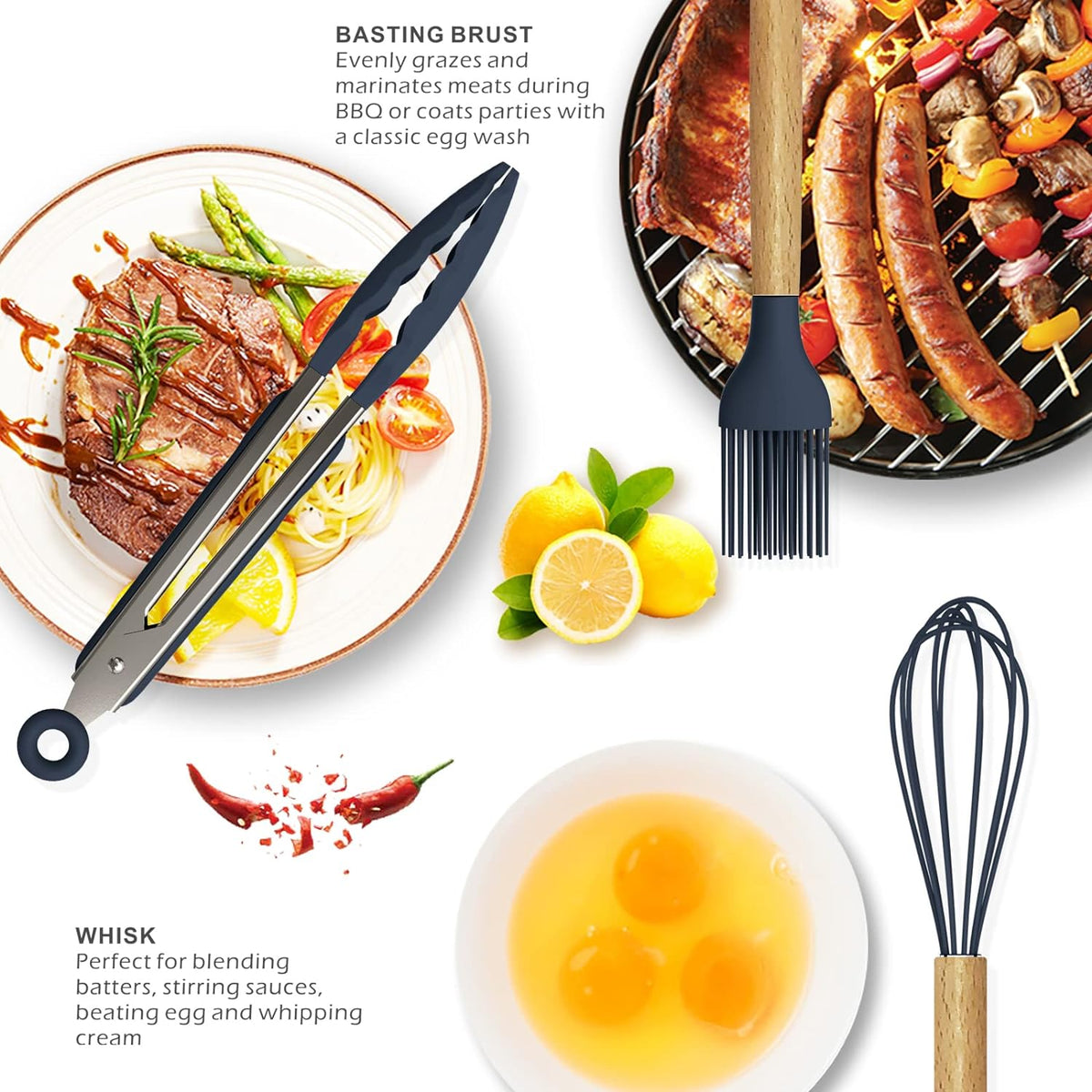 12-Piece Silicone Cooking Utensils Set – Heat-Resistant Kitchen Tool Set