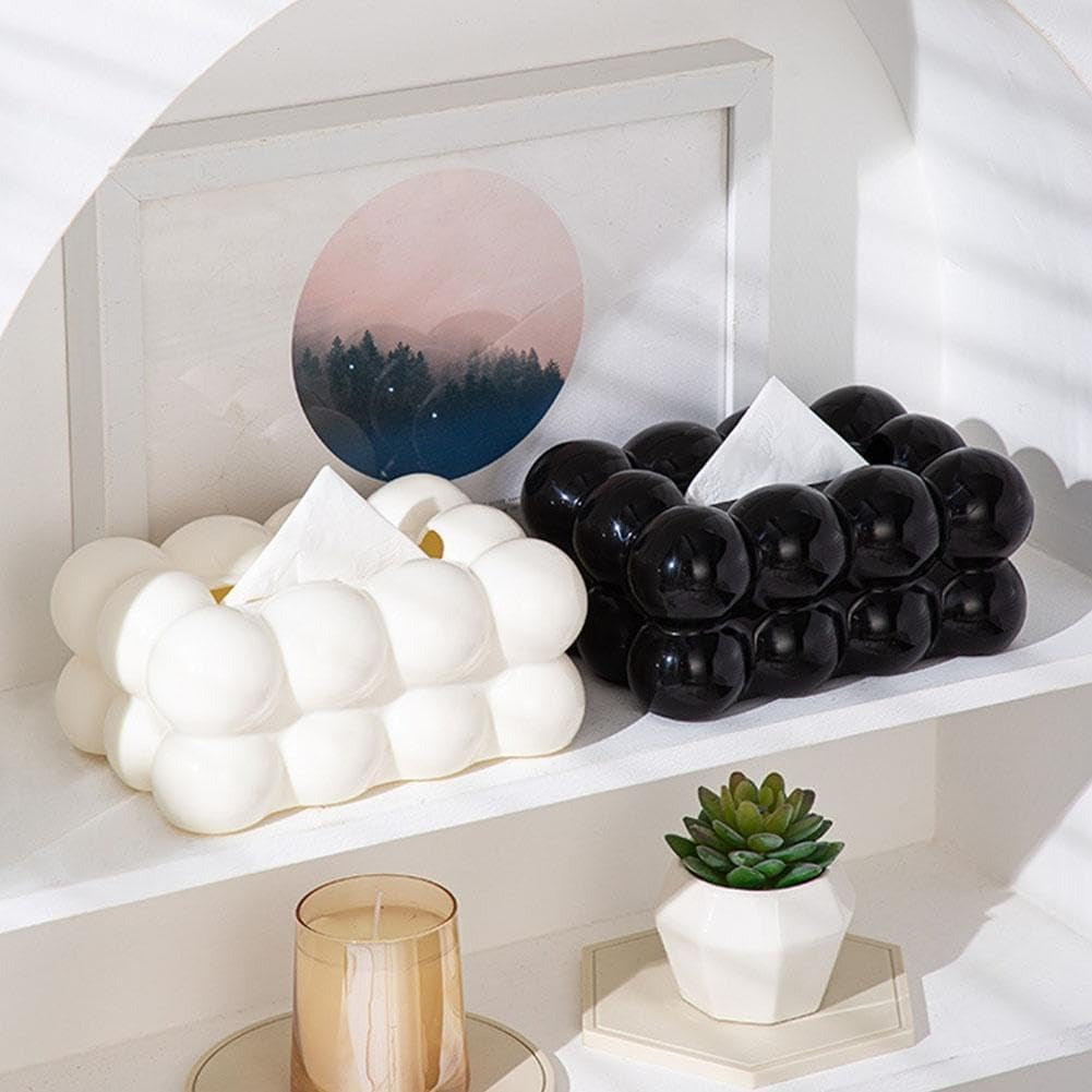 Bubble Shape Tissue Box Holder – Stylish Non-Slip Plastic Tissue Organizer