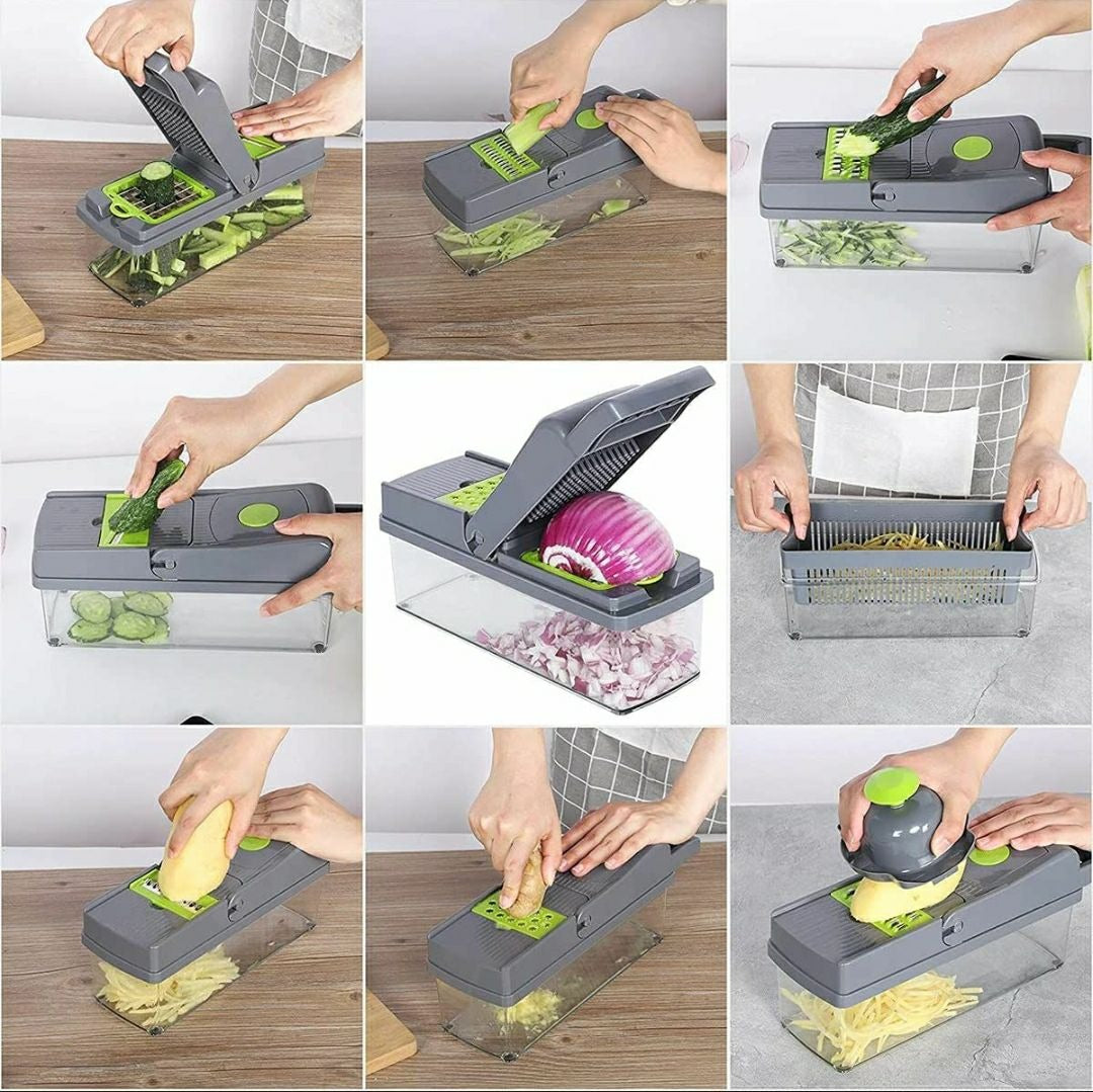 16-in-1 Vegetable Chopper, Dicer & Slicer – Multi-Functional Kitchen Tool