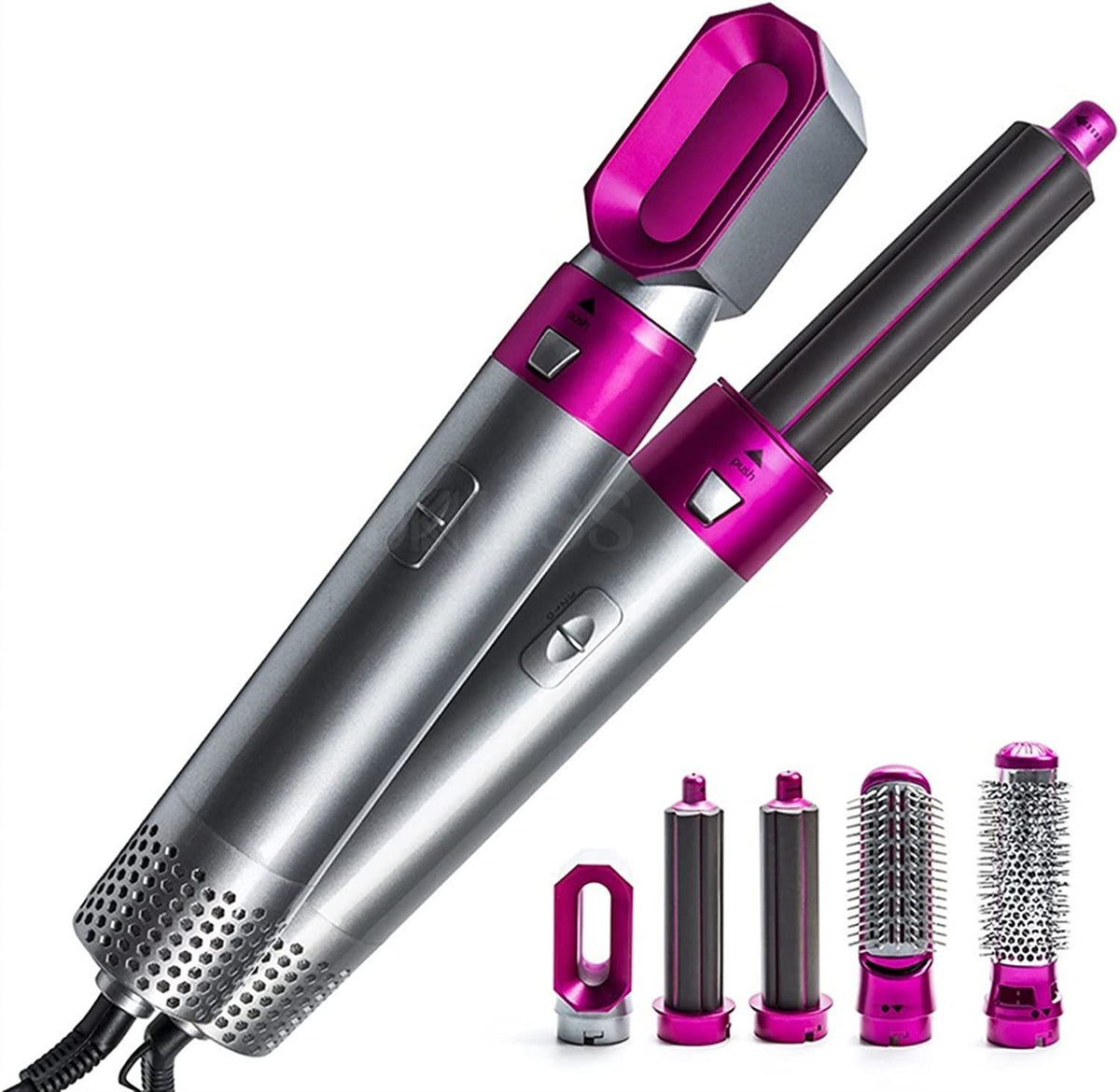 5-in-1 Hair Styler Hot Air Brush – Volumizer, Straightener & Curler
