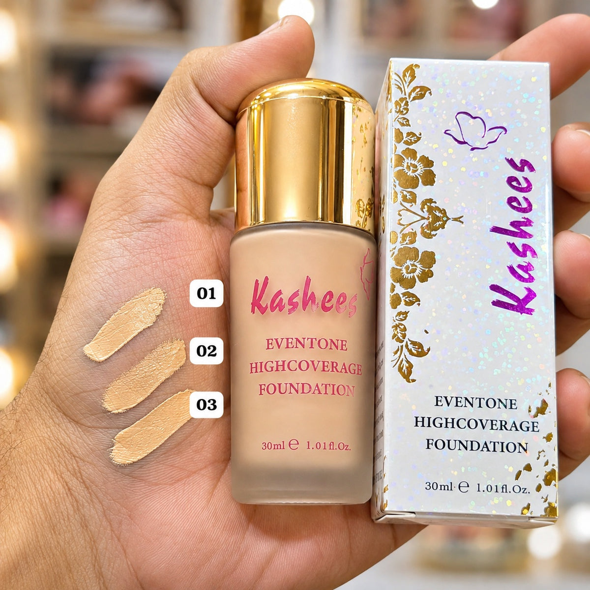 Kashee's 7-in-1 Makeup & Beauty Deal – Foundation, Powders, Fixer, Face Mask & Hair Mask