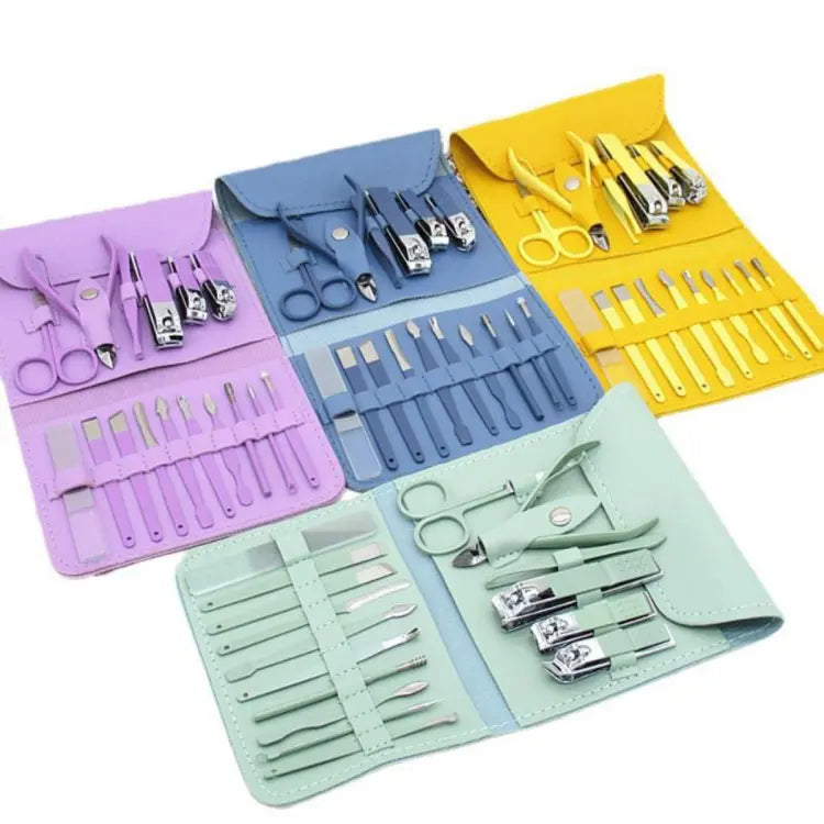 16-in-1 Stainless Steel Nail Care Kit – Manicure & Pedicure Grooming Set