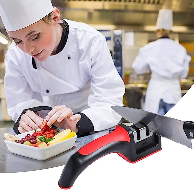 3-in-1 Kitchen Knife Sharpener Set – 3-Stage Knife Sharpener with Peeler