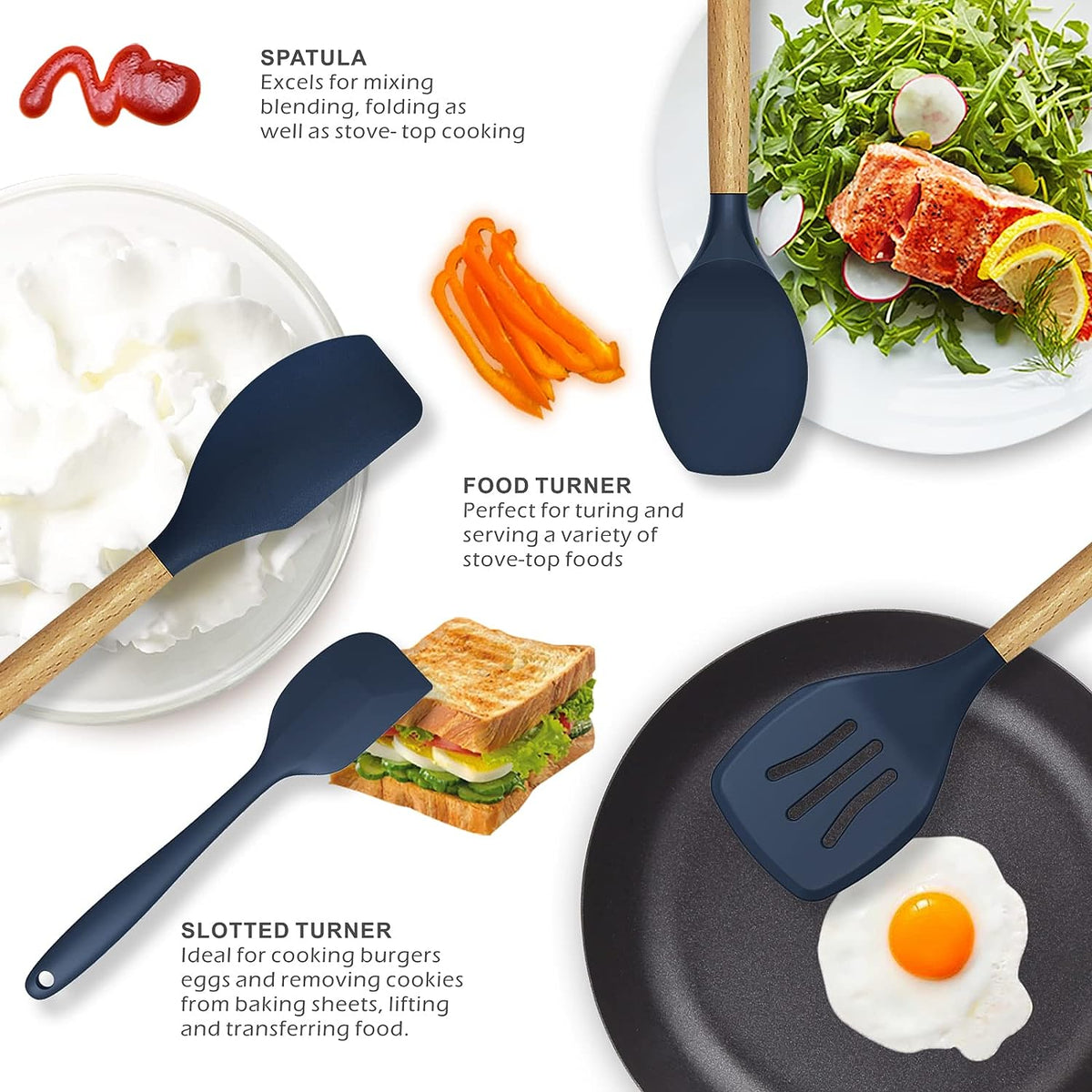 12-Piece Silicone Cooking Utensils Set – Heat-Resistant Kitchen Tool Set
