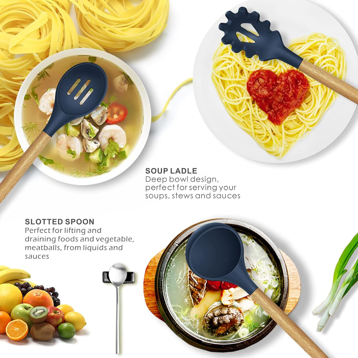 12-Piece Silicone Cooking Utensils Set – Heat-Resistant Kitchen Tool Set