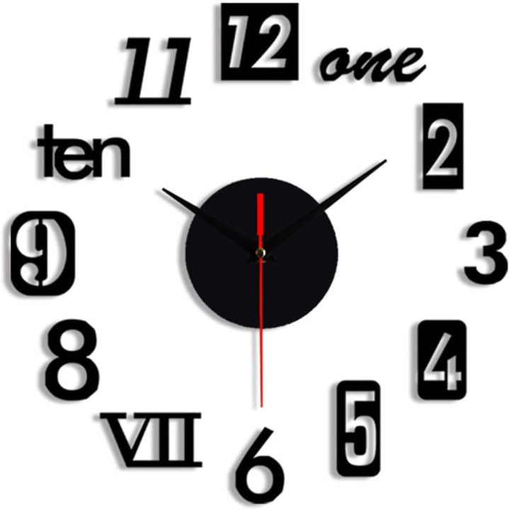 DIY 3D Wooden Wall Clock – Self-Adhesive Decorative Wall Clock for Home Décor