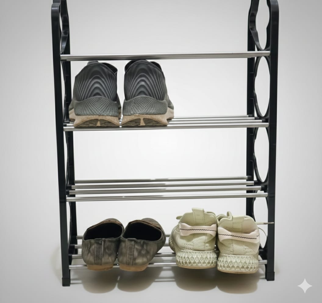 4-Layer Multipurpose Metal Shelf Rack – Space-Saving Storage Organizer