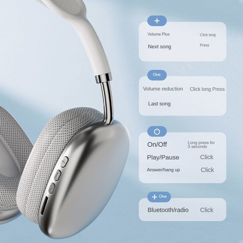 P9 Wireless Bluetooth Headphones – Noise Cancelling Stereo Sound
