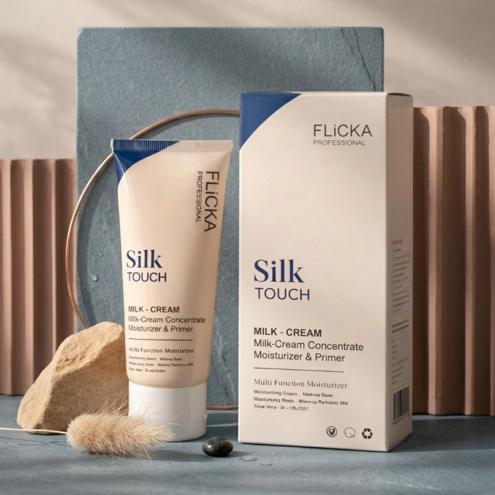 FLICKA Silk Touch Milk-Cream Concentrate 60g – 3-in-1 Moisturizer, Primer & Makeup Base