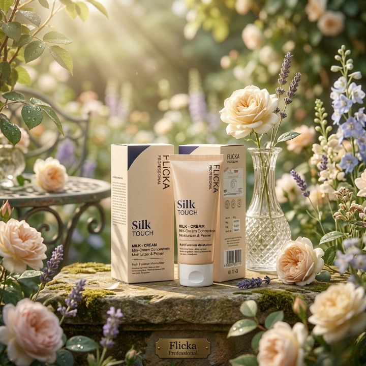 FLICKA Silk Touch Milk-Cream Concentrate 60g – 3-in-1 Moisturizer, Primer & Makeup Base
