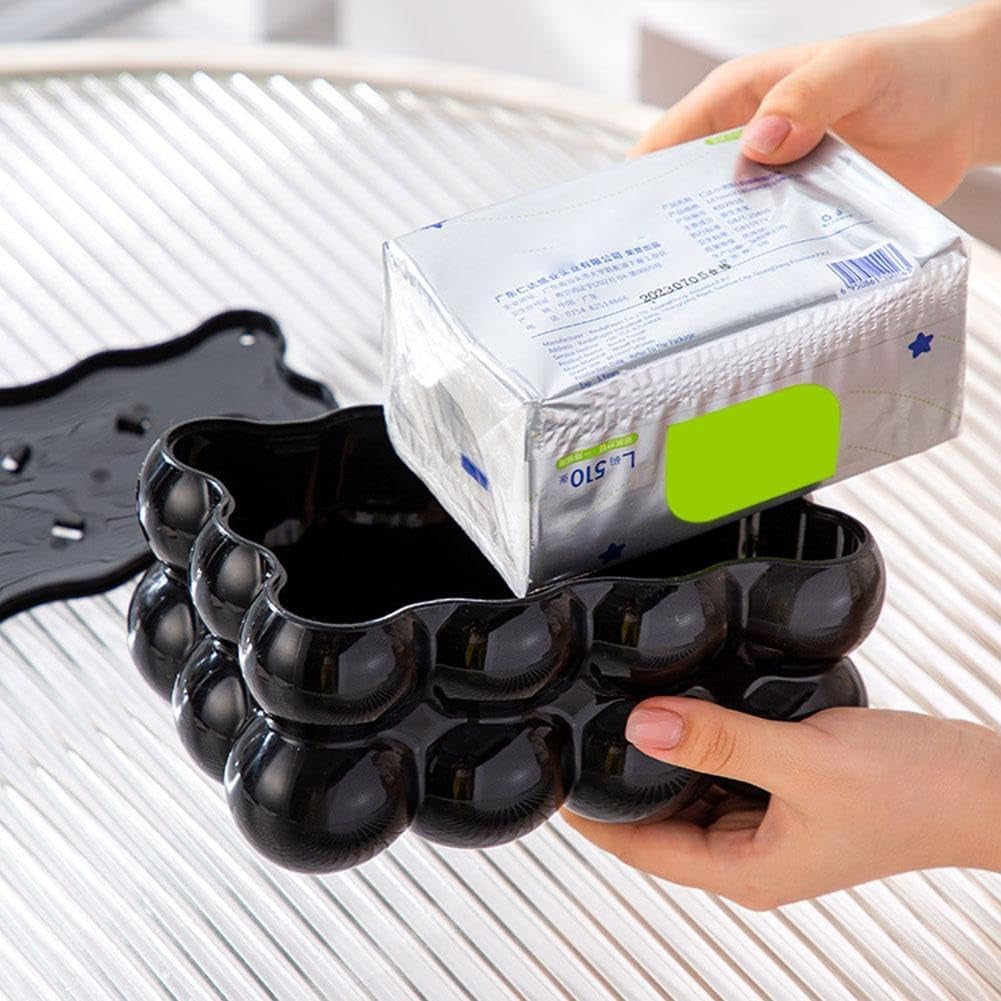 Bubble Shape Tissue Box Holder – Stylish Non-Slip Plastic Tissue Organizer