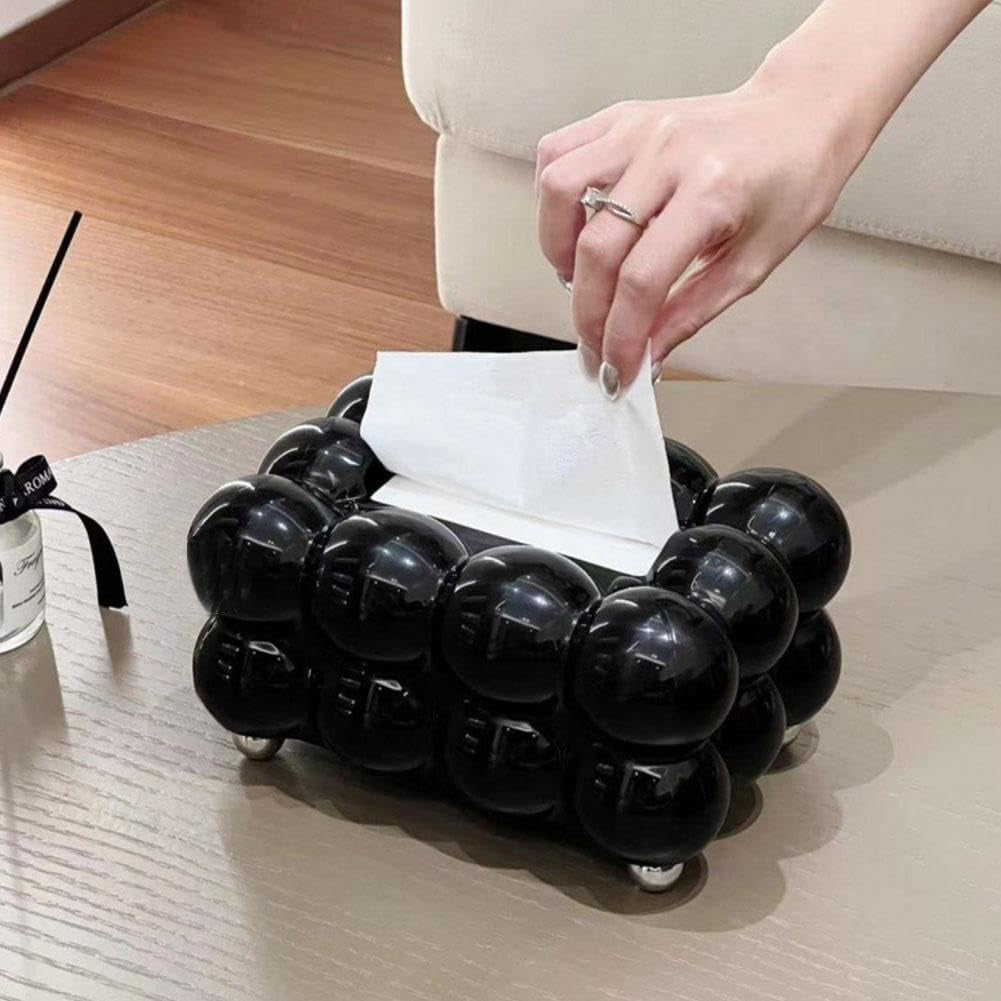 Bubble Shape Tissue Box Holder – Stylish Non-Slip Plastic Tissue Organizer