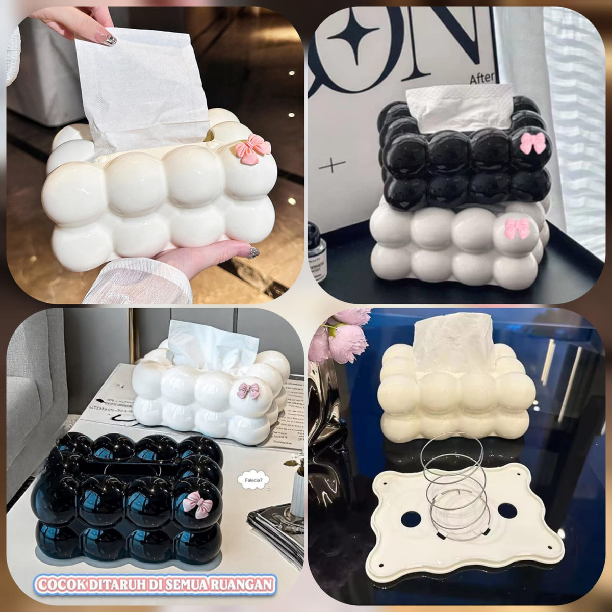 Bubble Shape Tissue Box Holder – Stylish Non-Slip Plastic Tissue Organizer
