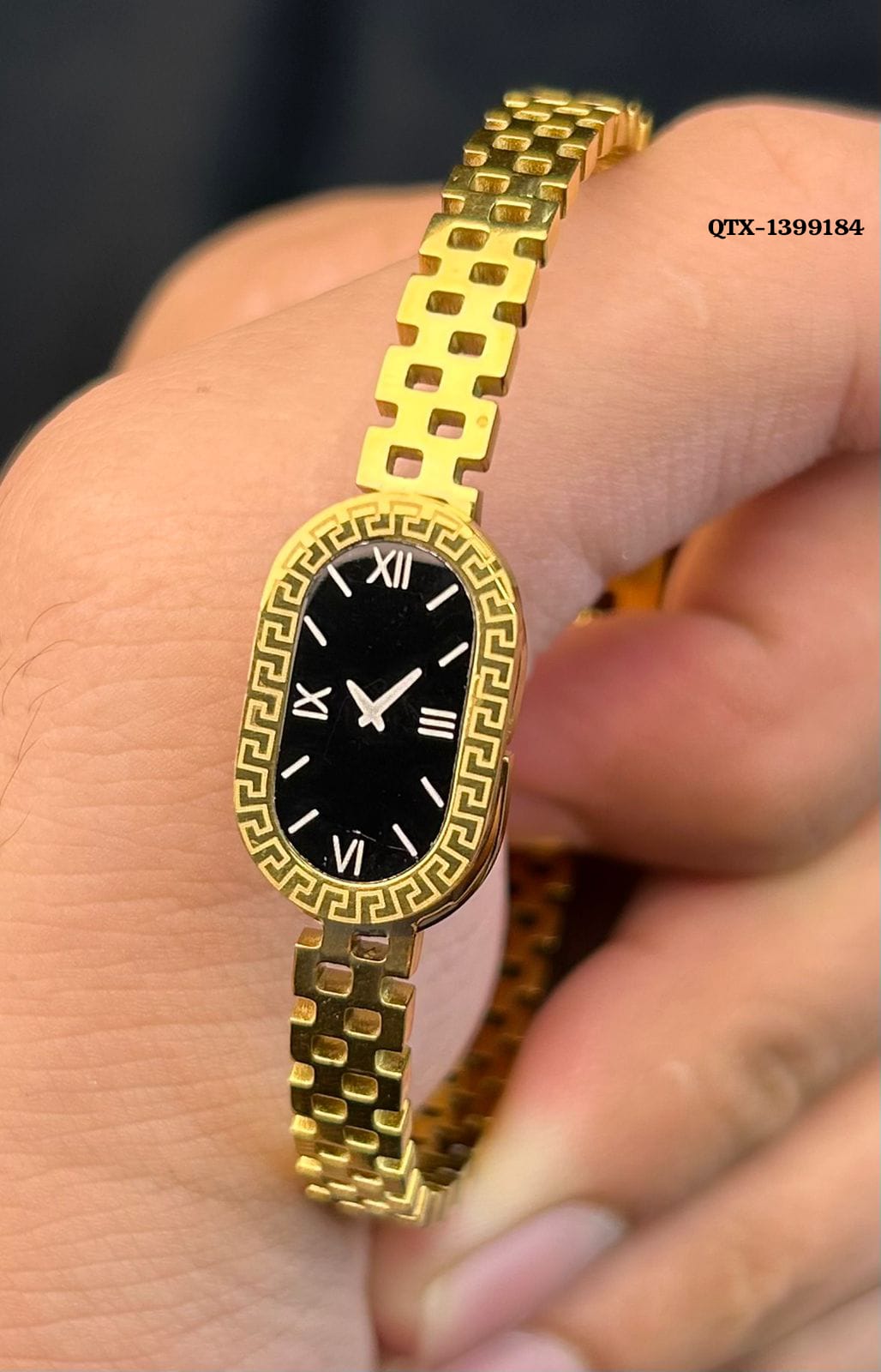 Gold Handcuff Bracelet Style Watch for Women – QTX-184