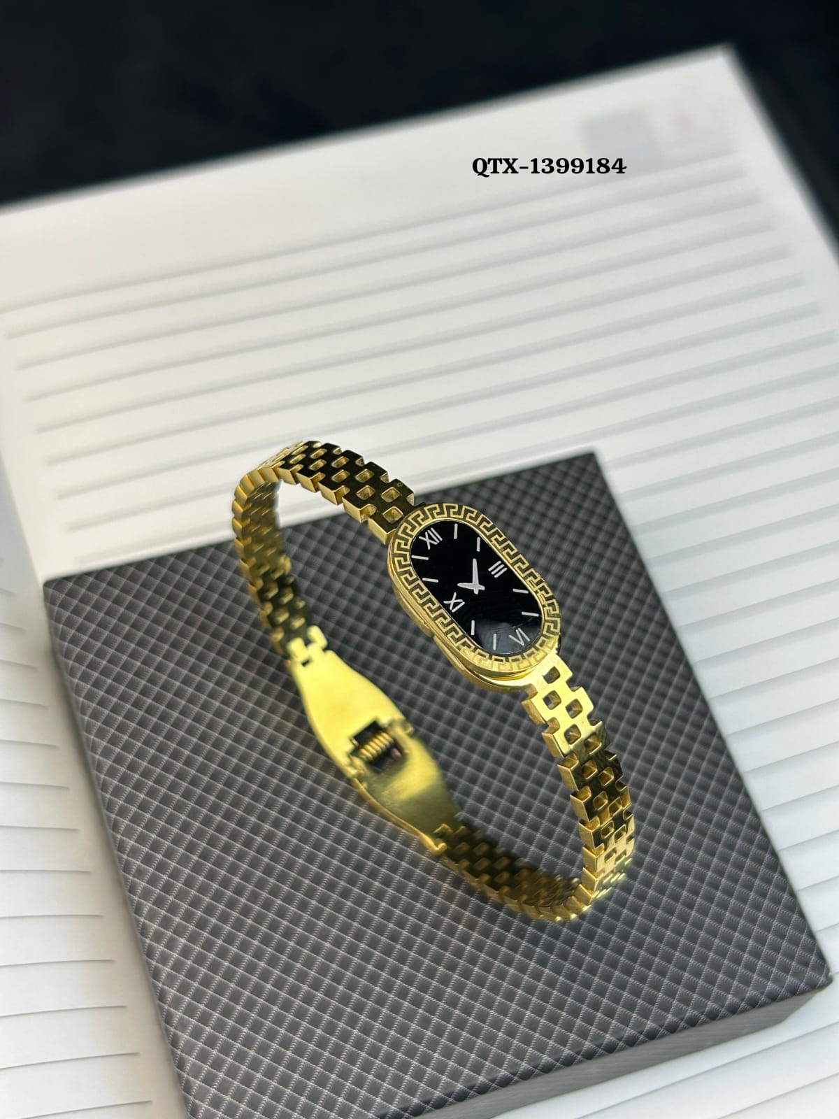 Gold Handcuff Bracelet Style Watch for Women – QTX-184