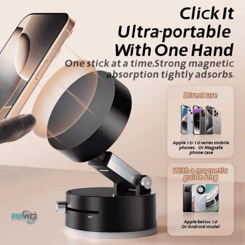 Magnetic Suction Phone Holder – Foldable 360° Adjustable Mount