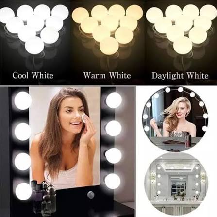 10-Bulb Mirror Vanity Lights – 3-Mode Makeup & Dressing Table Lights