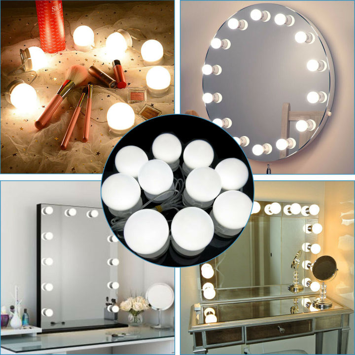 10-Bulb Mirror Vanity Lights – 3-Mode Makeup & Dressing Table Lights