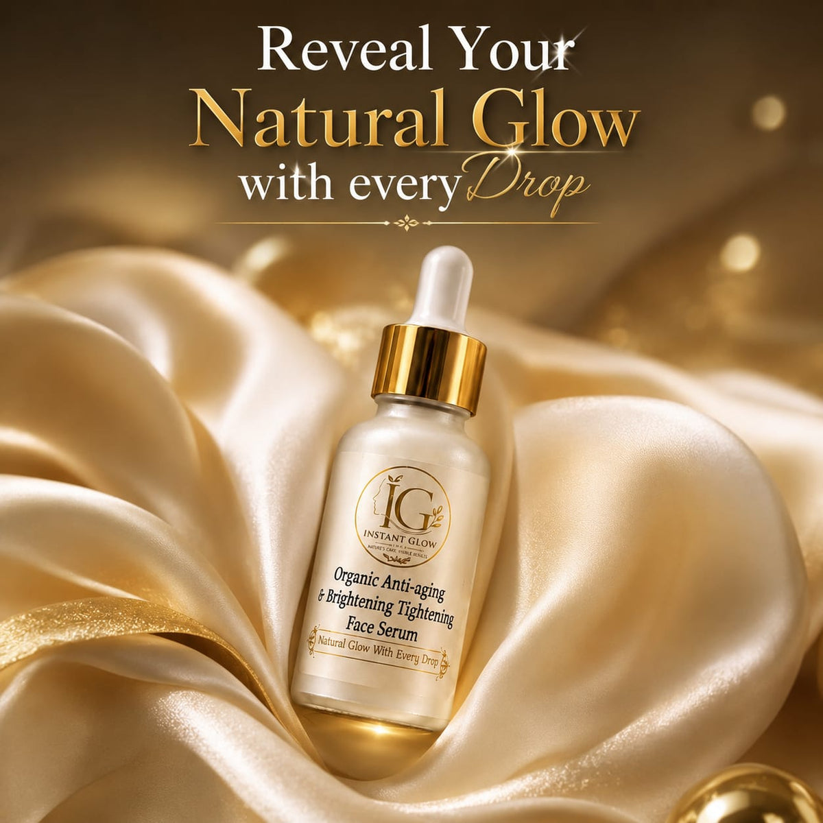 Organic Anti-Aging & Brightening Face Serum 30ml – Glow & Skin Tightening Serum