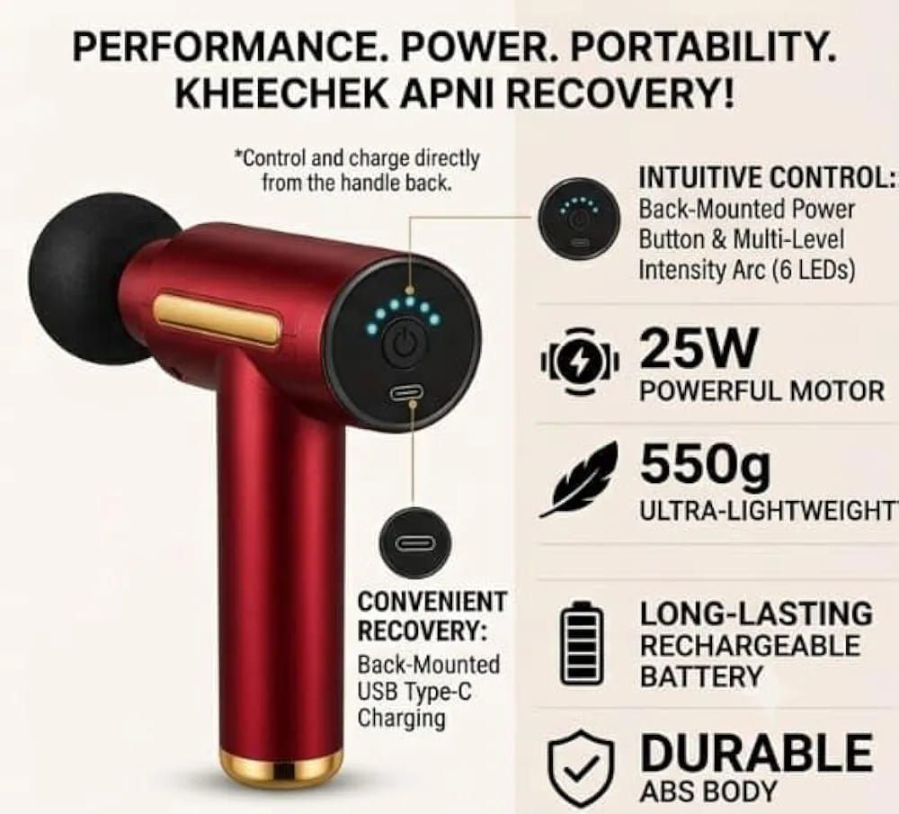 Professional Massage Gun – 4 Interchangeable Heads for Muscle Relaxation