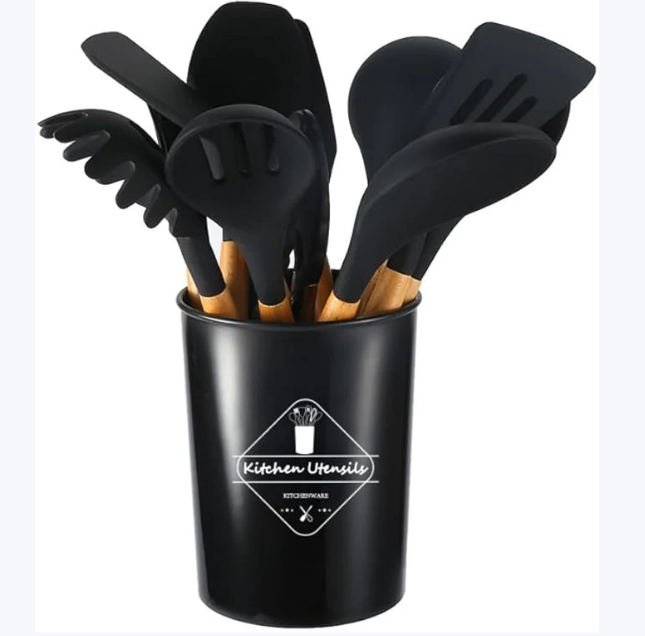 12-Piece Silicone Cooking Utensils Set – Heat-Resistant Kitchen Tool Set